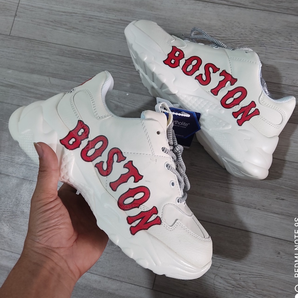 Giày thể thao sneaker nam nữ màu trắng đế cao BOSTON NY VÀ LA ( HÀNG HỘP )