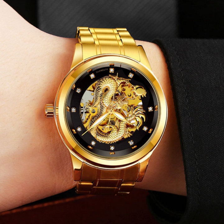 Đồng Hồ Cơ Nam Chạm Rồng 3D Chính Hãng Dây Thép Cao Cấp Đẹp Giá Rẻ Kiểu Dáng Thời Trang Sang Trọng | BigBuy360 - bigbuy360.vn
