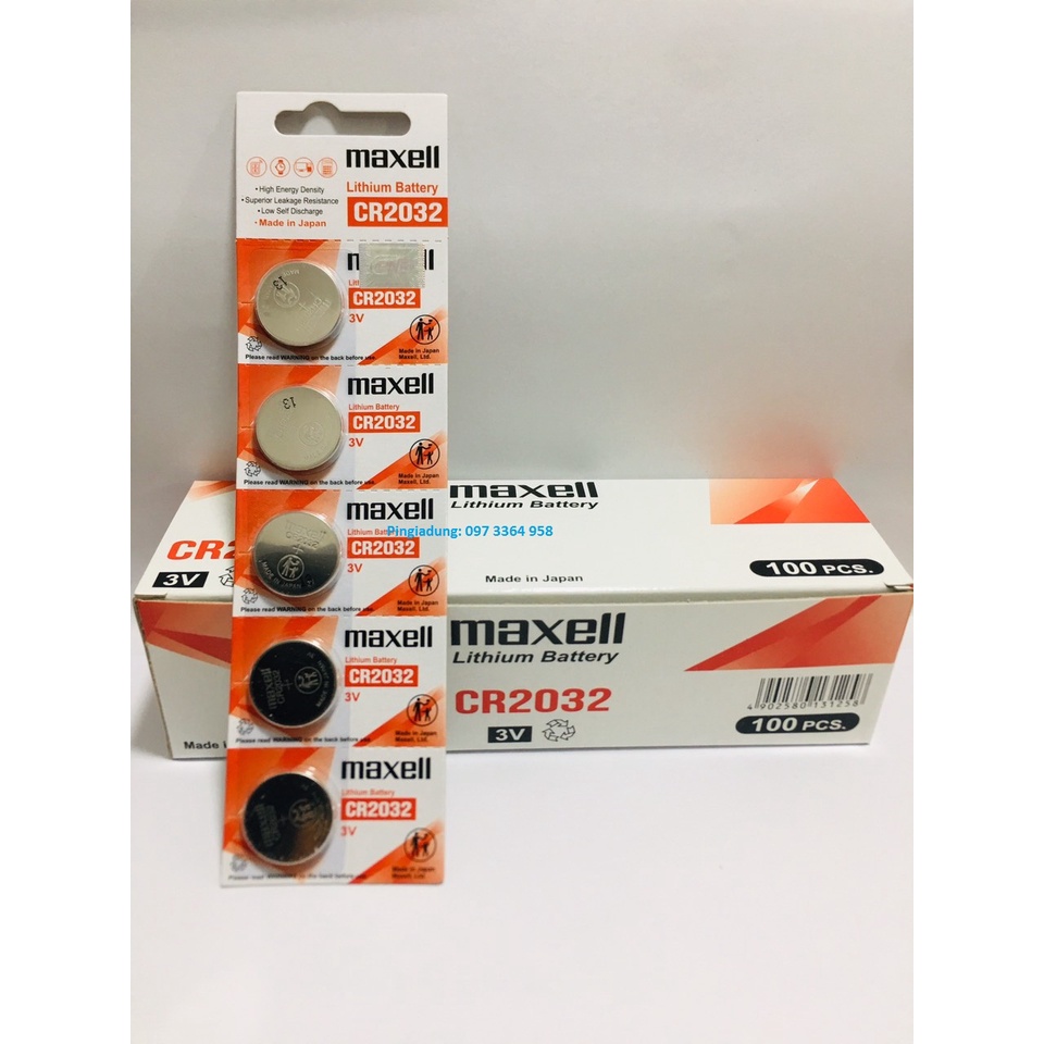 Pin CR2032 Maxell vỉ 5 viên Made in Japan