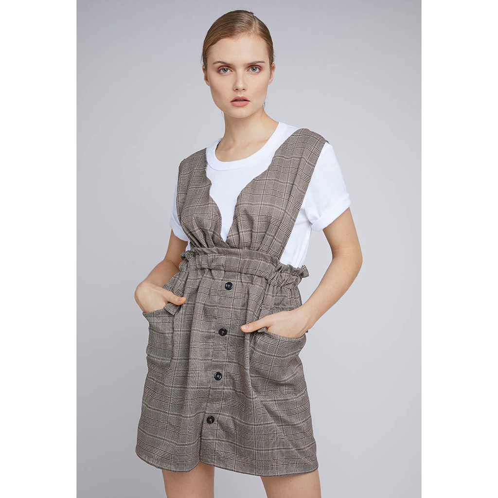 Đầm Caro Phối Nút - Lovadova 19D08C010