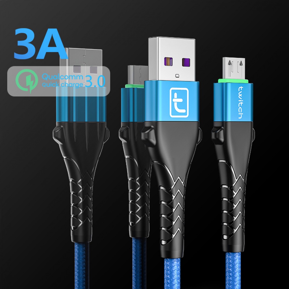 Cáp Sạc Nhanh Micro USB 3A Có Đèn LED Báo Hiệu