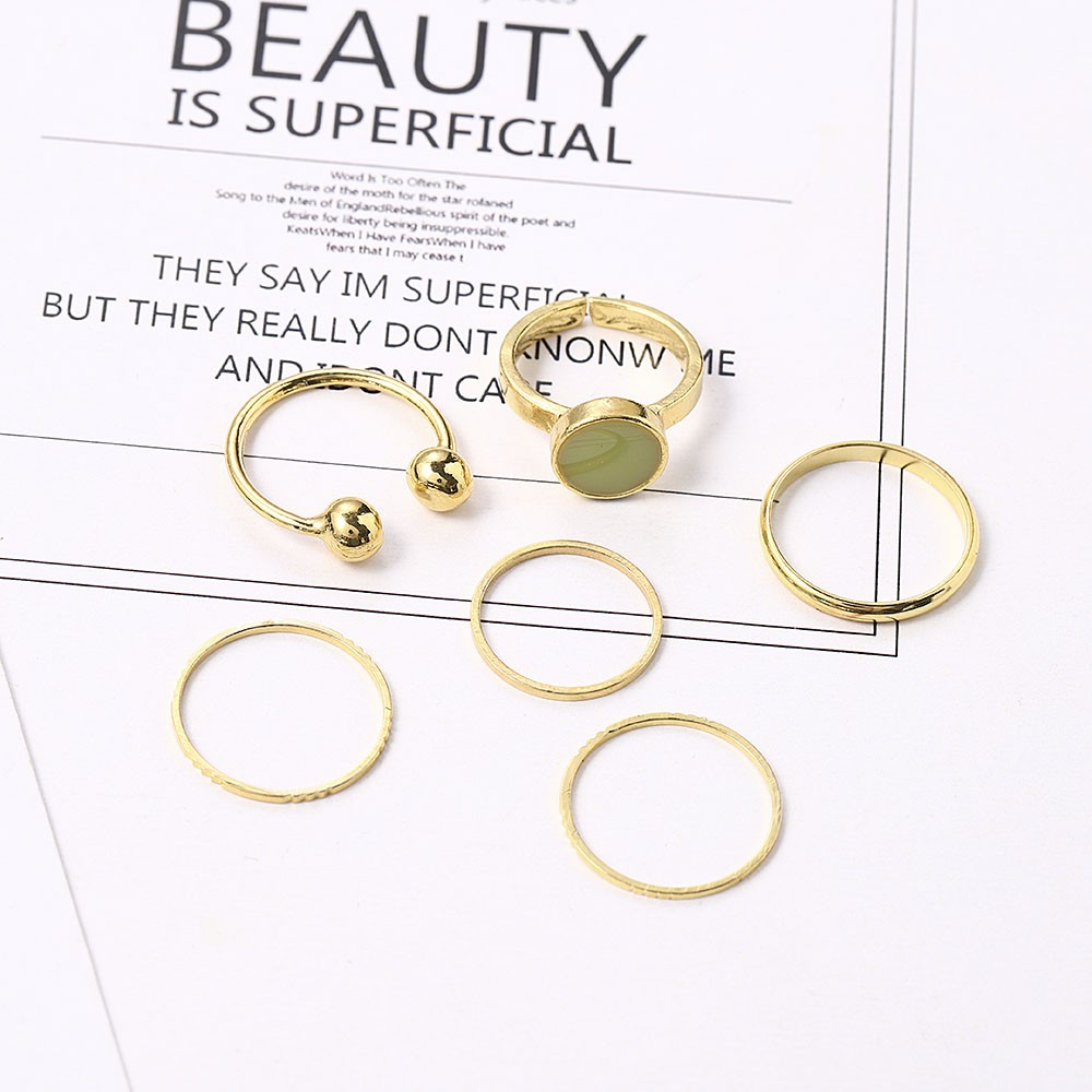 Set 5 nhẫn đeo tay phong cách Boho thời trang cho nữ