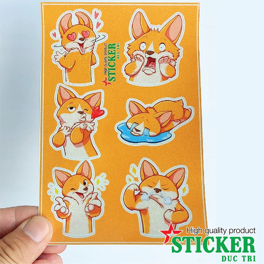 Bộ 6 sticker Crazy Fox siêu dễ thương. Miếng dán được cắt sẳn có màng bảo vệ chống nước chống trầy.