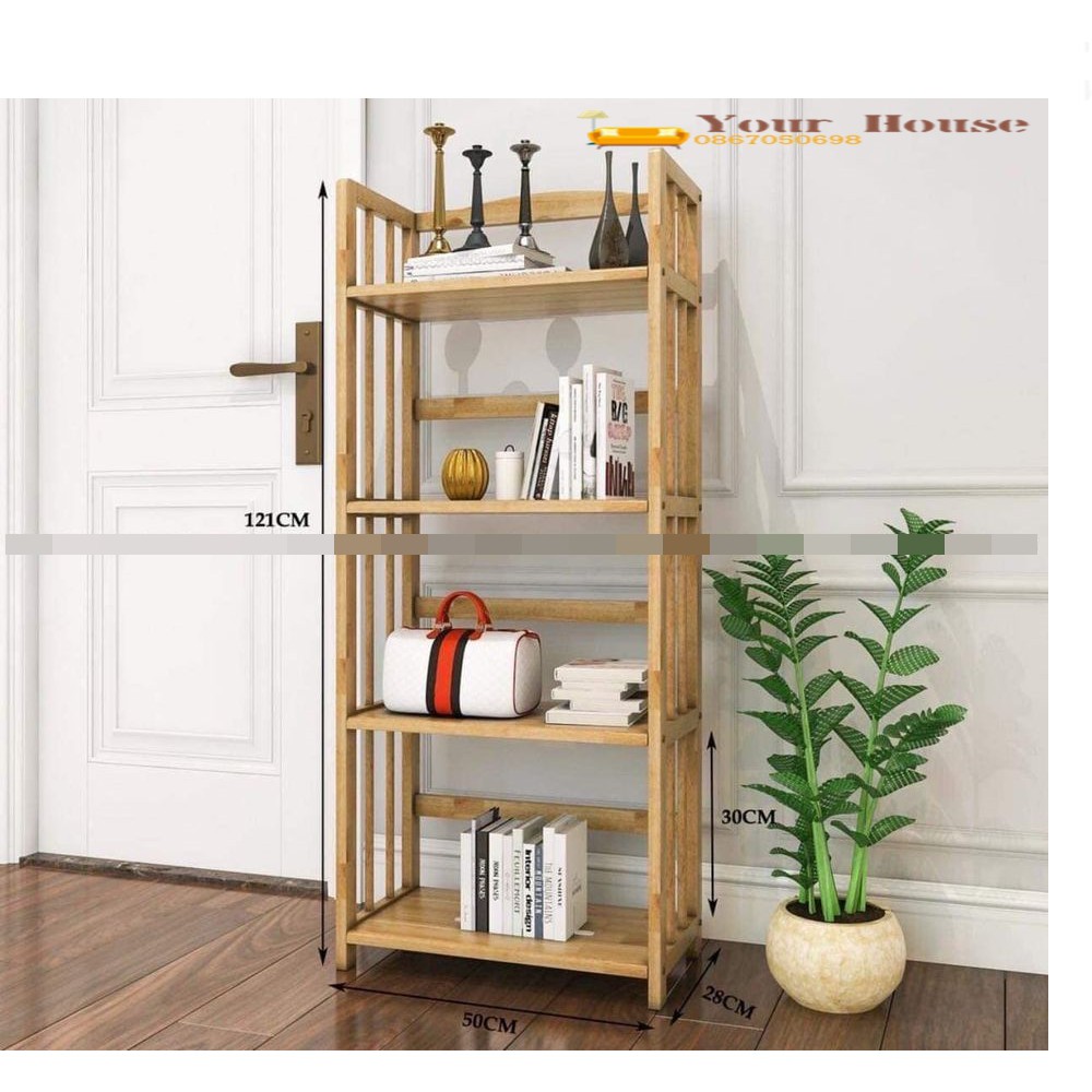 Giá Sách, Kệ Sách 4 Tầng Rộng 50cm YOUR HOUSE Gỗ Tự Nhiện Tiêu Chuẩn Xuất Khẩu