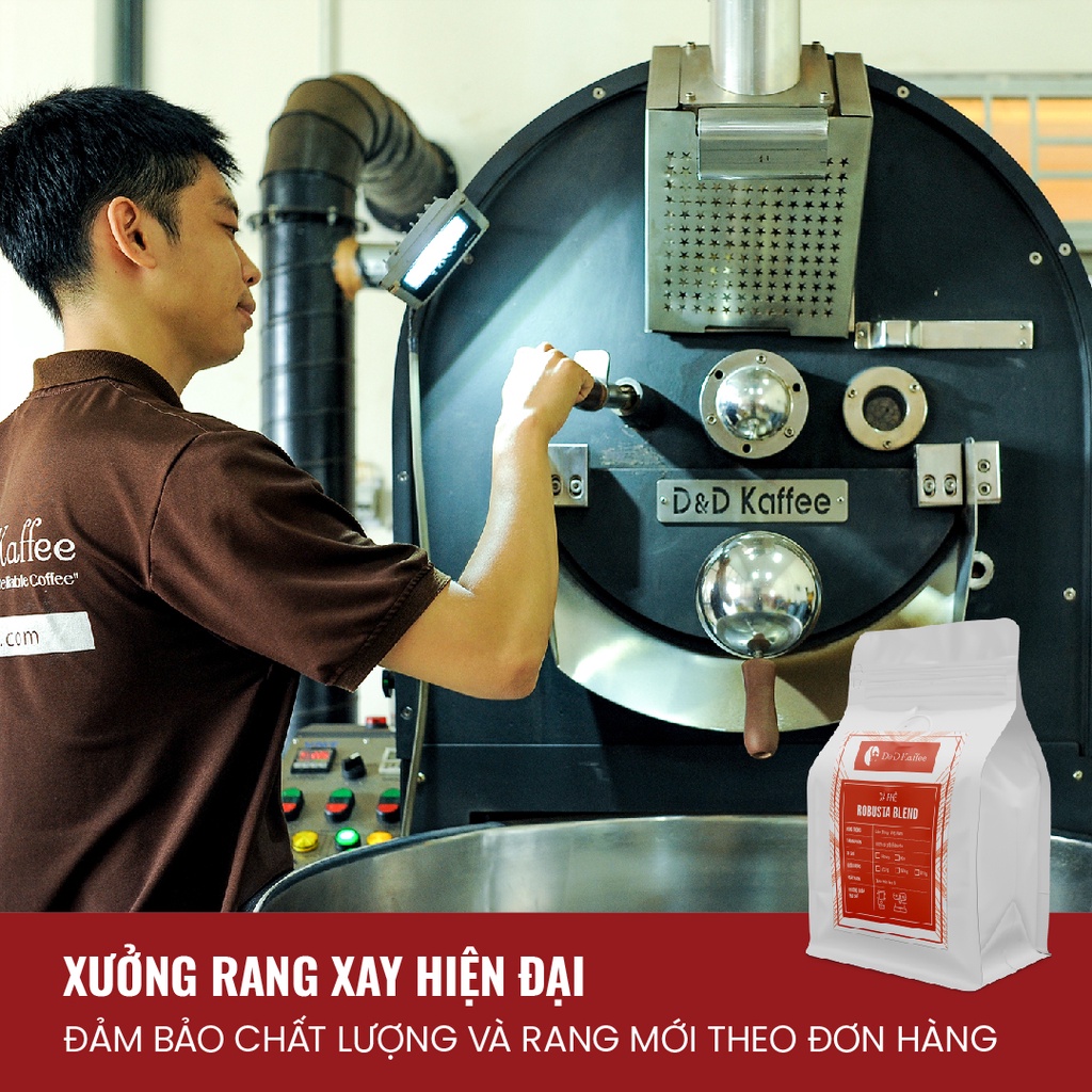 [Tặng Phin] Cà phê Pha Phin Robusta Blend, cà phê nguyên chất 100% - 02kg - D&amp;D Kaffee