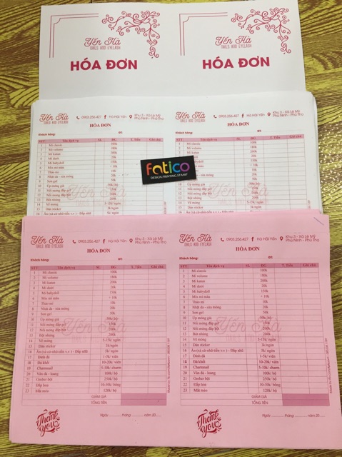 In hoá đơn bán lẻ đẹp, hoá đơn 2 liên