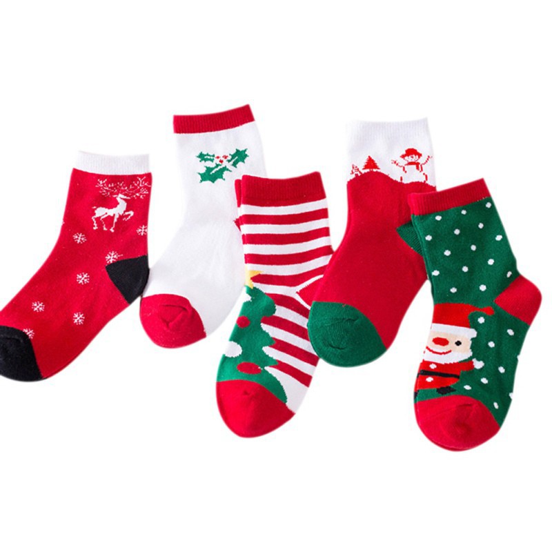 Bộ 5 đôi vớ phong cách Giáng sinh đáng yêu dành cho bé