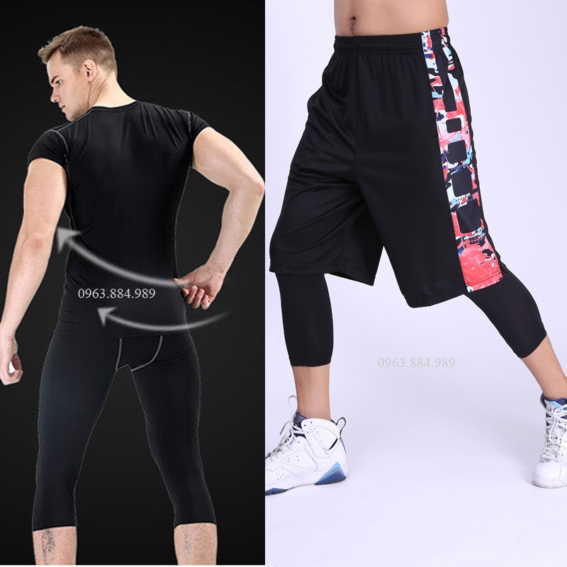 Quần giữ nhiệt lengging GL.03 cho anh em dạng 3/4 cho anh chị em chơi mọi môn thể thao- ẢNh, video shop làm