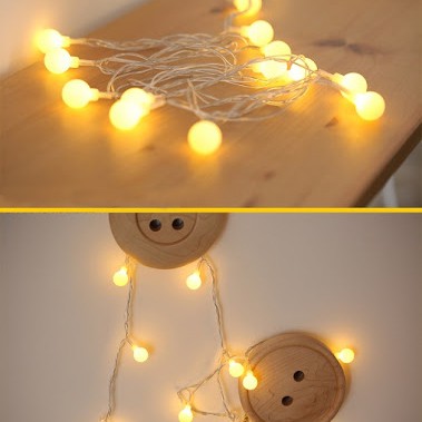 Đèn led dây trang trí tiệc bóng tròn cherry nhỏ 3m 18 bóng đèn không chớp nháy cắm điện