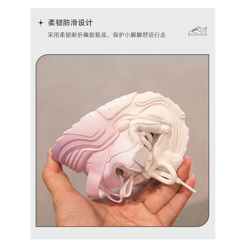 Giày Thể Thao Đế Mềm Nhẹ Thoáng Khí Có Dây Buộc Dễ Phối Đồ Phong Cách Xuân Thu Cho Trẻ Em