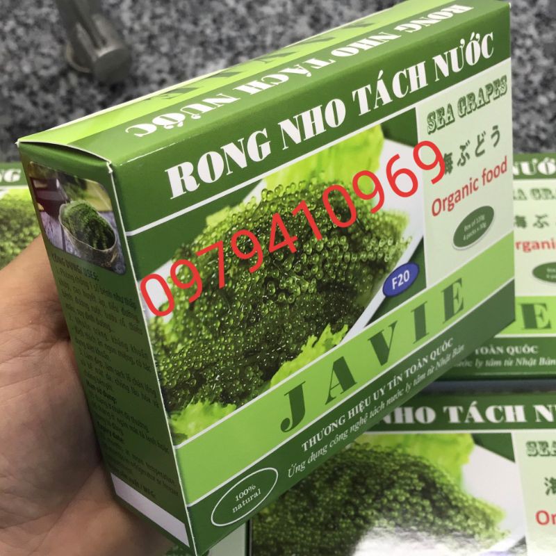 Rong Biển JAVIE hộp 120gr/4 gói tặng sốt mè. Rong Nho hàng Công ty