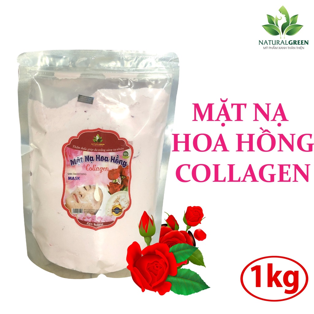 1kg Mặt nạ hoa hồng collagen làm trắng da, căng bóng và dưỡng ẩm cho làn da