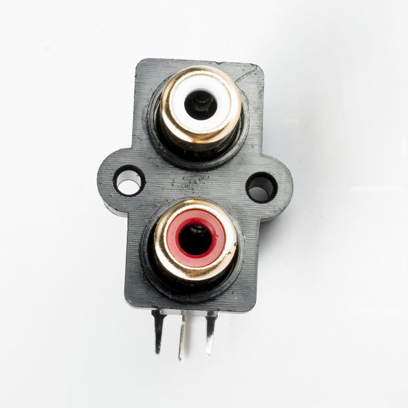 Hàng có sẵn * 1 cái, Đầu nối ổ cắm âm thanh nổi RCA 2 chiều mạ vàng vàng
