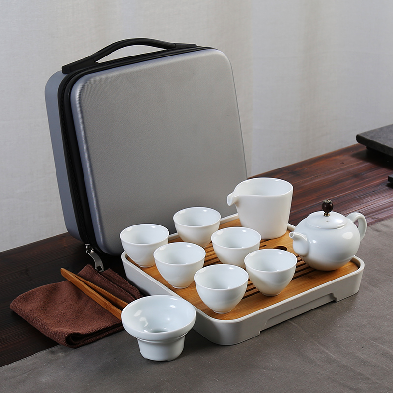 Bộ đồ trà du lịch Đĩa trà cỡ lớn Bộ đồ trà đựng trà bằng gốm, bát trà dùng cho gia đình, đơn giản, phong cách Nhật Bản đ