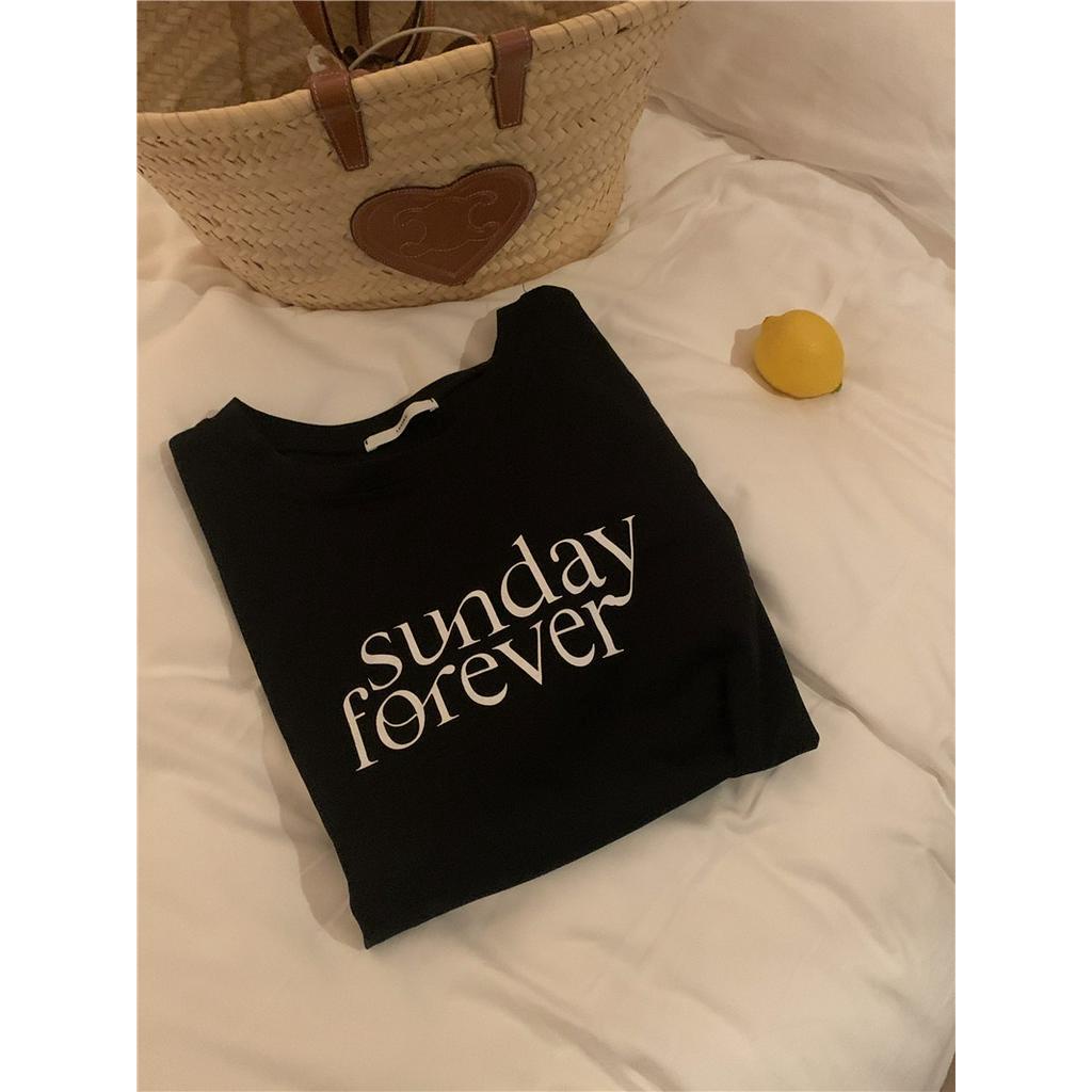 Áo Thun Cổ Tròn Ngắn Tay In Chữ Đơn Giản Thời Trang 63019