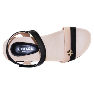 Sandal đế bằng nữ Bita's SYN.240 (Đen + Kem + Xám)
