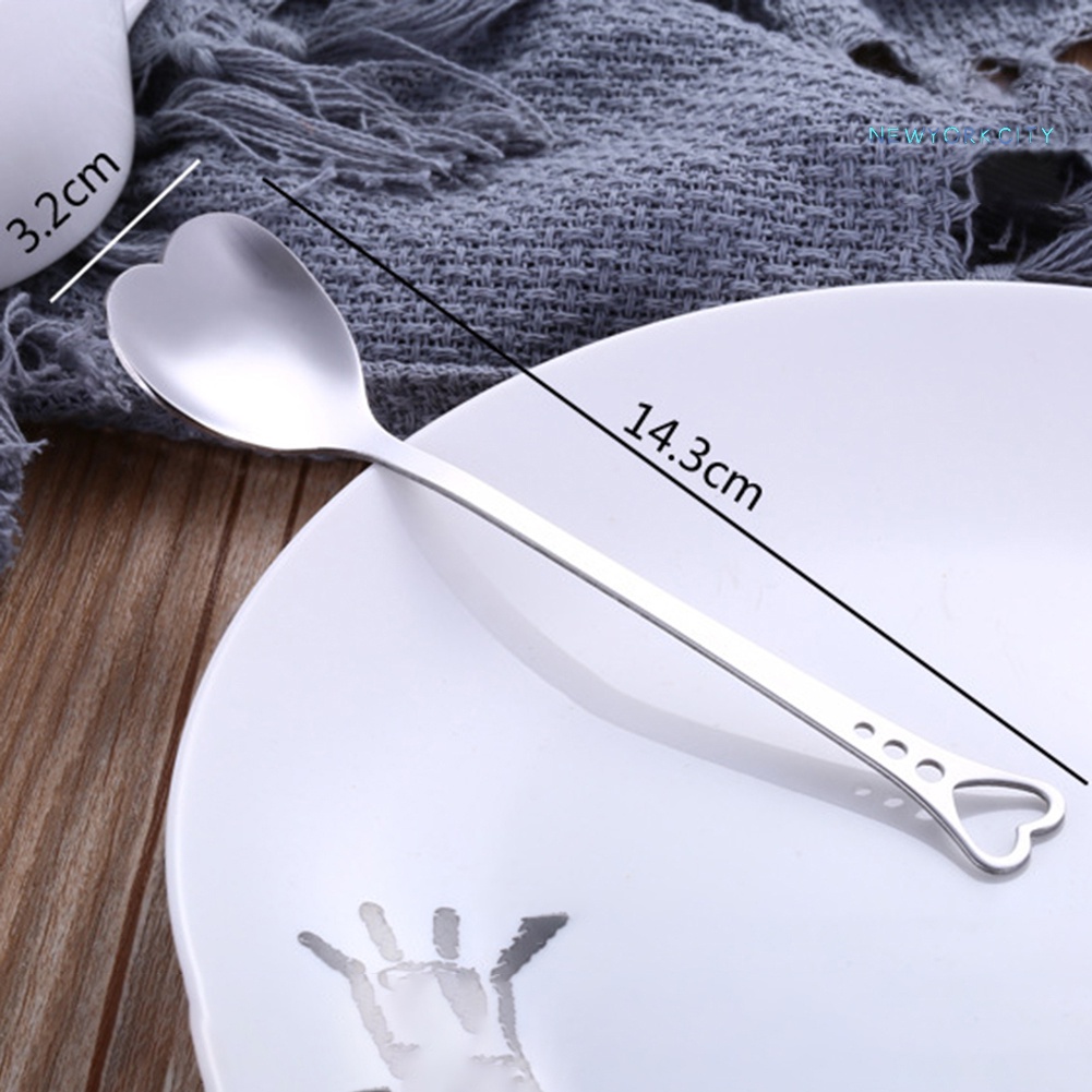 Muỗng Uống Trà/Cà Phê Bằng Thép Không Gỉ Hình Trái Tim Rỗng