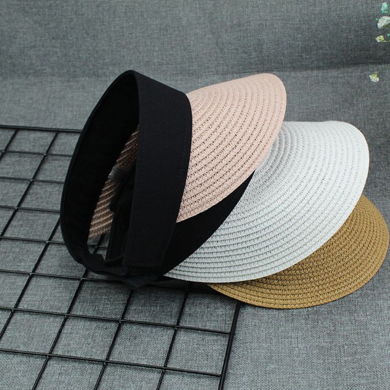 Nón Cối Rộng Vành Hở Chóp Màu Sắc Tương Phản Thời Trang Mùa Hè Cho Nữ