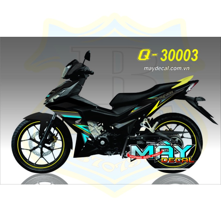 ( Quí khách vui lòng mang ra tiệm cho thợ dán ) Tem winner 50003 đen