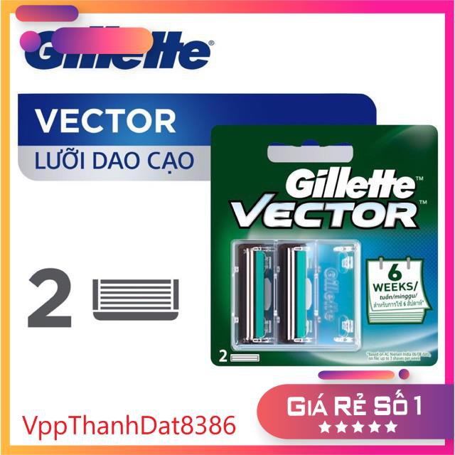 (Sale)  (Chính hãng)Bộ cán dao và lưỡi dao cạo râu Gillette Vector