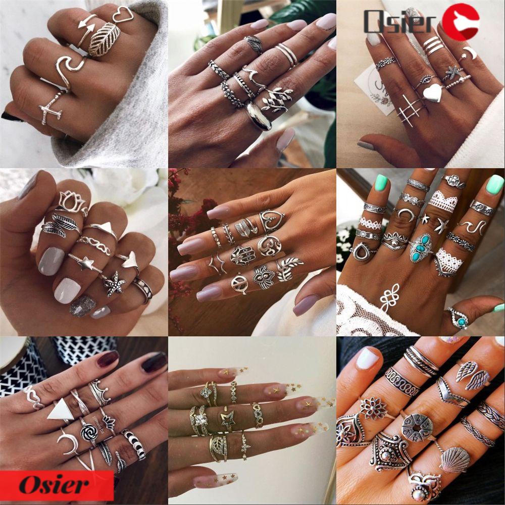 Set 15 Nhẫn Đeo Tay Thời Trang 15 Cái|Phụ Kiện Đeo Tay Phong Cách Hip Hop Cá Tính