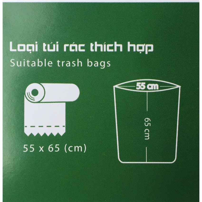 Thùng rác ECO Bộ 3 Duy Tân No.0953/3 - 3 ngăn phân loại rác hữu cơ, nhựa, khác