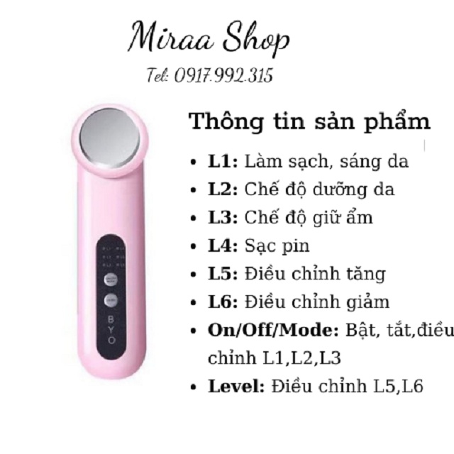 Máy đẩy tinh chất ion dưỡng da bản DUPE của HADA CRIE hàng chính hãng MIRAA SHOP