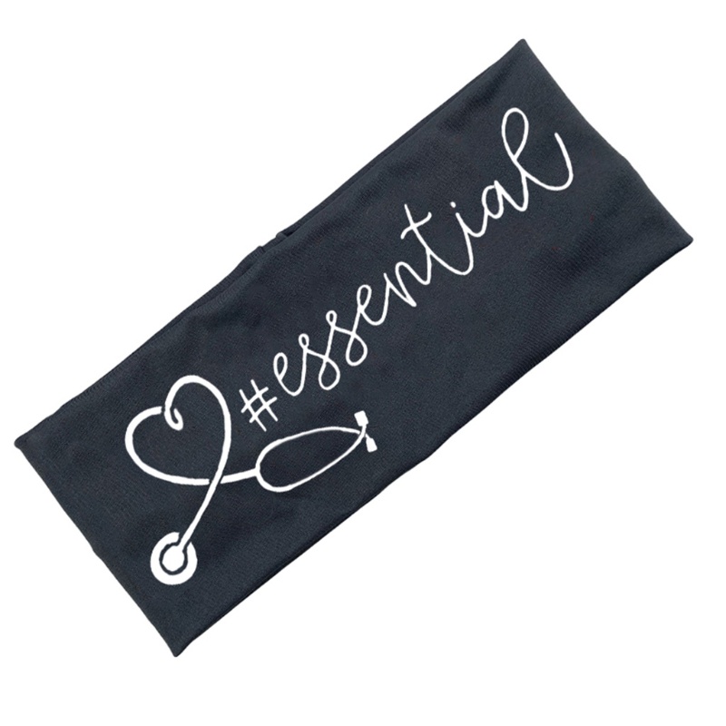 Băng Đô Cài Tóc Co Giãn Chống Trượt In Chữ Thiết Yếu Cho Unisex