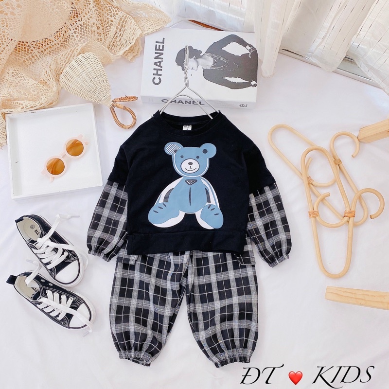 set bộ gấu sọc kẻ