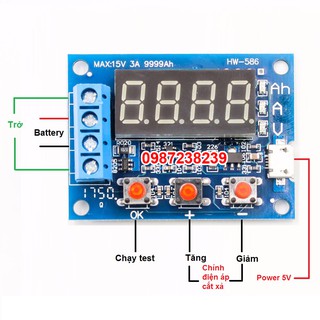 Mạch kiểm tra dung lượng Pin và Acquy (Battery tester)