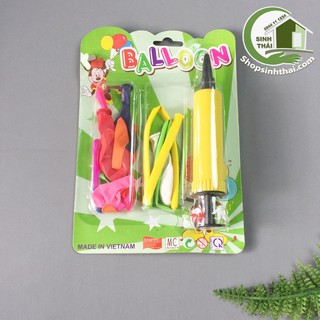 Vỉ bong bóng nhiều màu có ống bơm