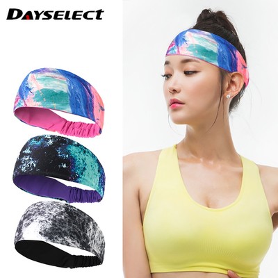 Băng đô DAYSELECT bản rộng co giãn phong cách boho dùng khi tập yoga/chạy bộ cho nữ