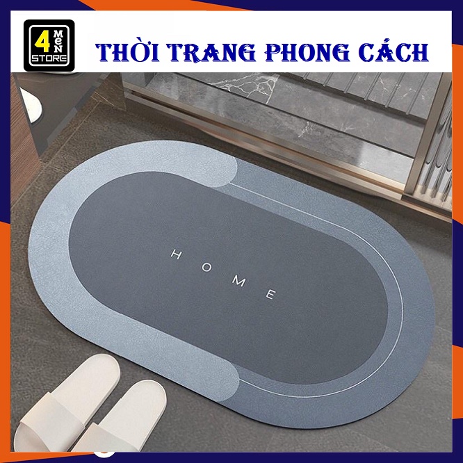 Thảm Hút Nước Siêu Thấm sillicon oval, chữ nhật - Thảm Lau Chân Siêu Mềm Siêu Dày, Siêu Thấm Nước Chất Liệu Chống Trượt