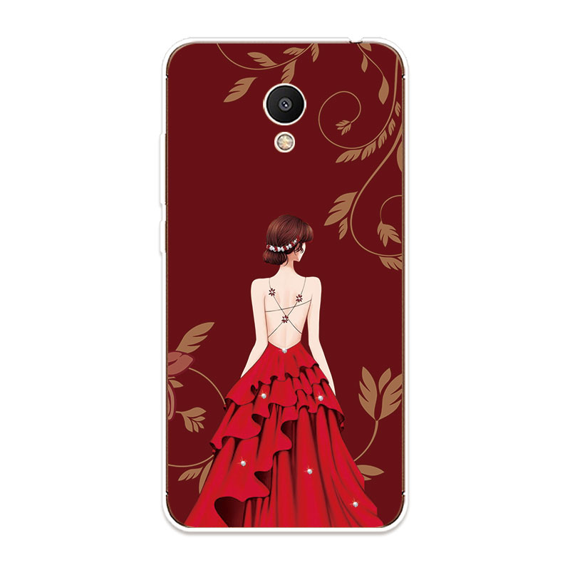 Meizu M3 M3S M5 M6 Note Soft TPU Silicone Phone Case Cover Girl Back View