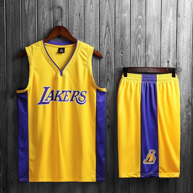 Set quần áo bóng rổ Los Angeles Lakers - Bộ quần áo thi đấu bóng rổ - Bộ đồ bóng rổ NBA