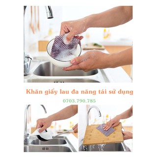 KHĂN GIẤY LAU ĐA NĂNG TÁI SỬ DỤNG NHIỀU LẦN - 50 tờ/cuộn