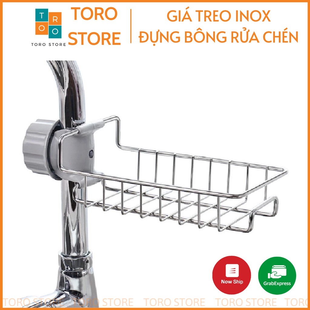 Giá Treo Vòi Nước Bằng Inox Đựng Bông Rửa Chén