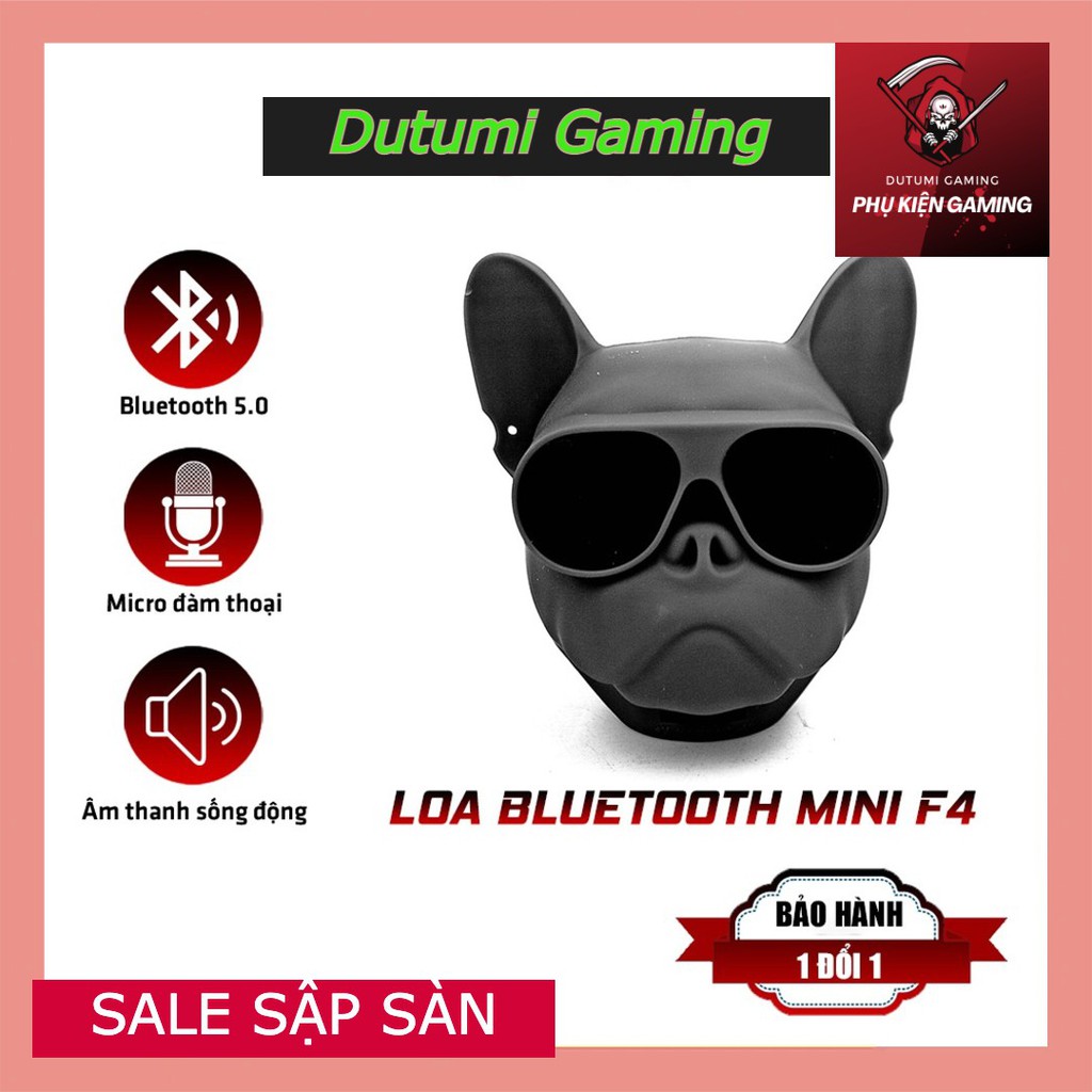 Loa bluetooth nghe nhạc mini hình đầu chó Bull vỏ chống thấm nước, hỗ trợ cắm thẻ nhớ, Loa không dây - Dutumi Gaming