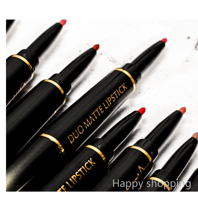 (Hàng Mới Về) Son Môi Kiêm Bút Kẻ Viền Môi Hai Đầu Không Dính Cốc Tiện Dụng | BigBuy360 - bigbuy360.vn