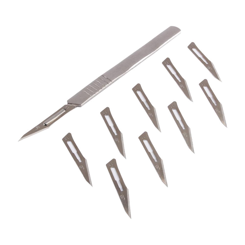 Set 10 Lưỡi Dao Phẫu Thuật Bằng Thép Carbon