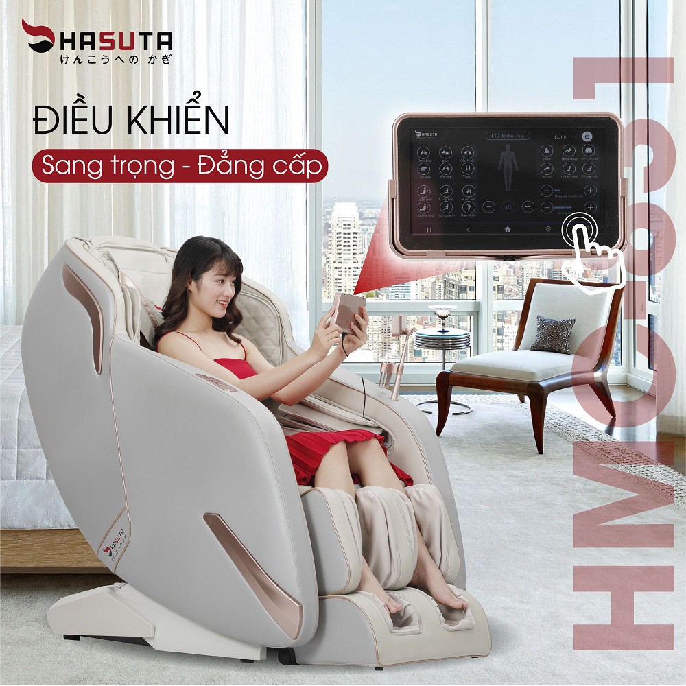 Ghế massage HASUTA HMC 831, bảng điều khiển Led, có kết nối Bluetooth, hàng chính hãng