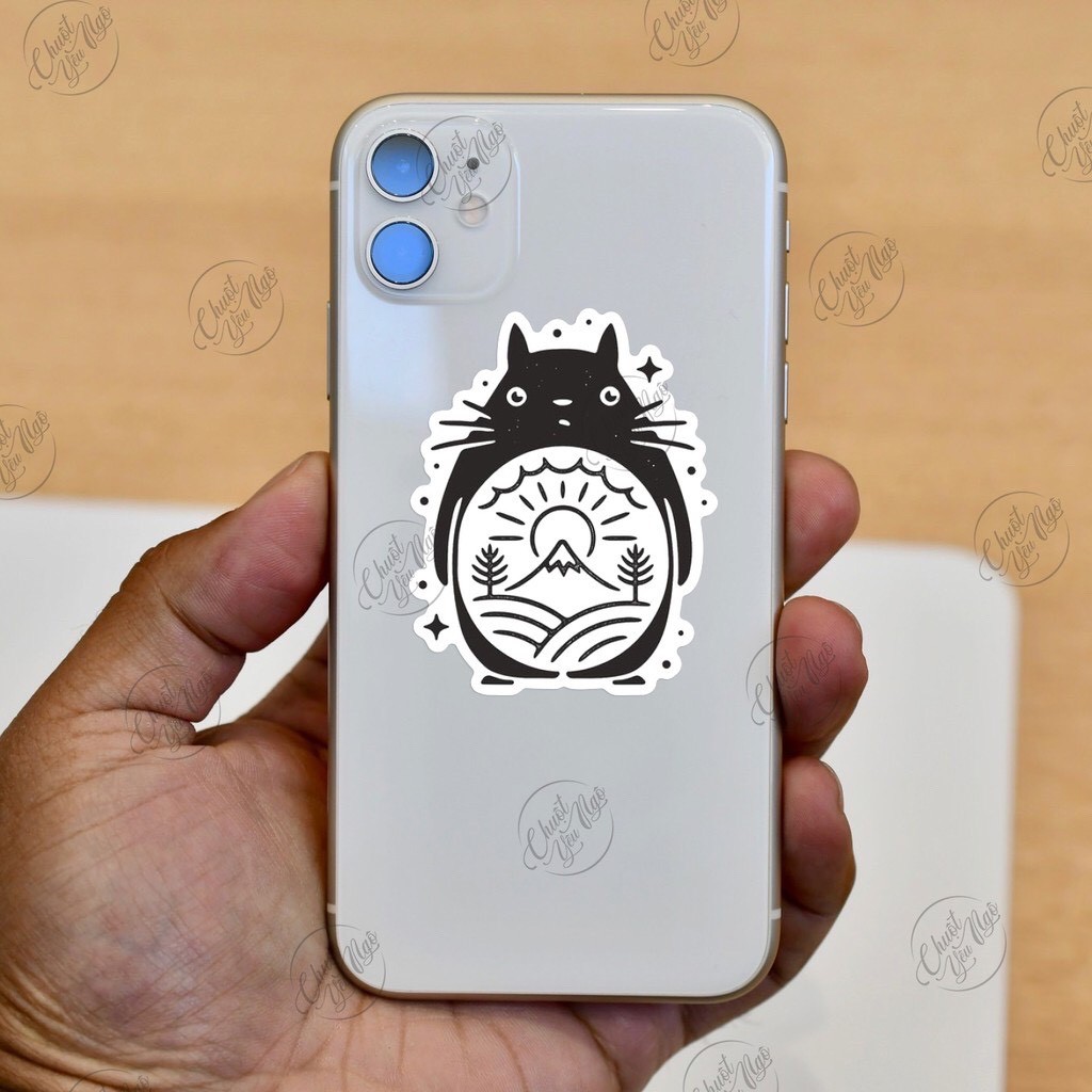60 mẫu sticker hình dán chủ đề phim hoạt hình Totoro chất liệu decal dán xe đạp, nón bảo hiểm, vali NT 35
