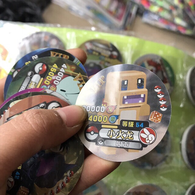 Sỉ vỉ thẻ bài Thú pokemon nhựa hình tròn
