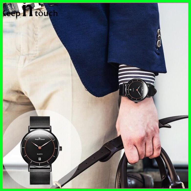 ĐỒNG HỒ NAM DÂY LƯỚI CAO CẤP THƯƠNG HIỆU KEEPNTOUCH (TẶNG KÈM HỘP , PIN DỰ PHÒNG VÀ PHỤ KIỆN THÂU DÂY) | BigBuy360 - bigbuy360.vn