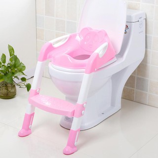 Bệ ngồi toilet bằng nhựa có bậc thang điều chỉnh hỗ trợ cho bé đi vệ sinh