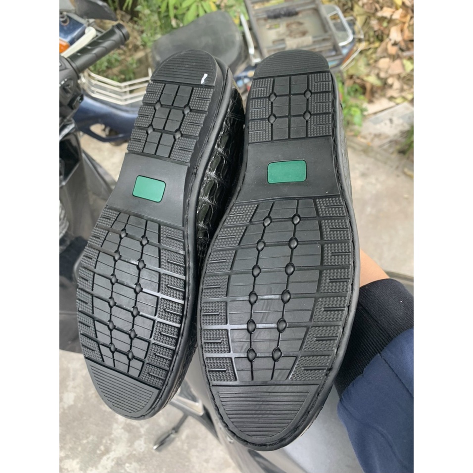 Giầy da, giầy nam da cá sấu màu đen màu nâu.