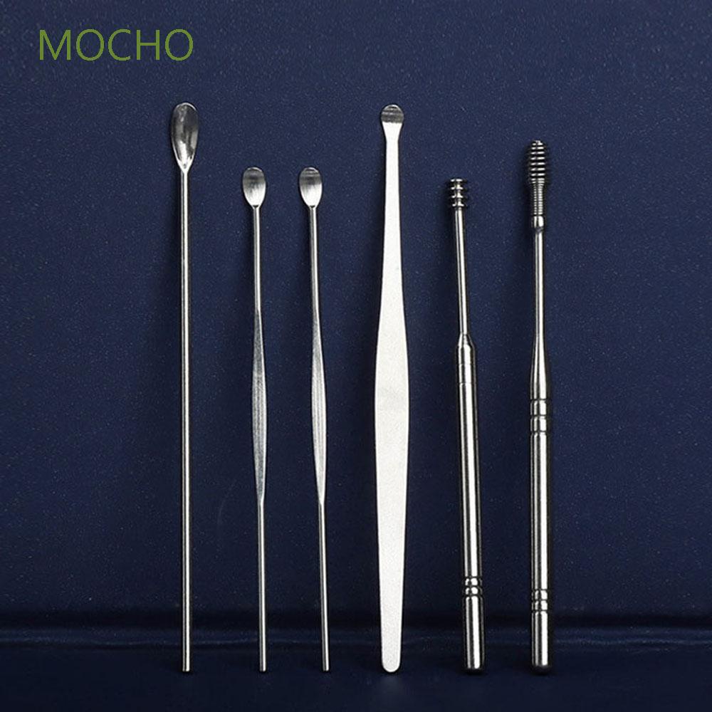 [Hàng mới về] Set 6 dụng cụ ráy tai bằng thép không gỉ đa năng xoay 360 độ chuyên nghiệp