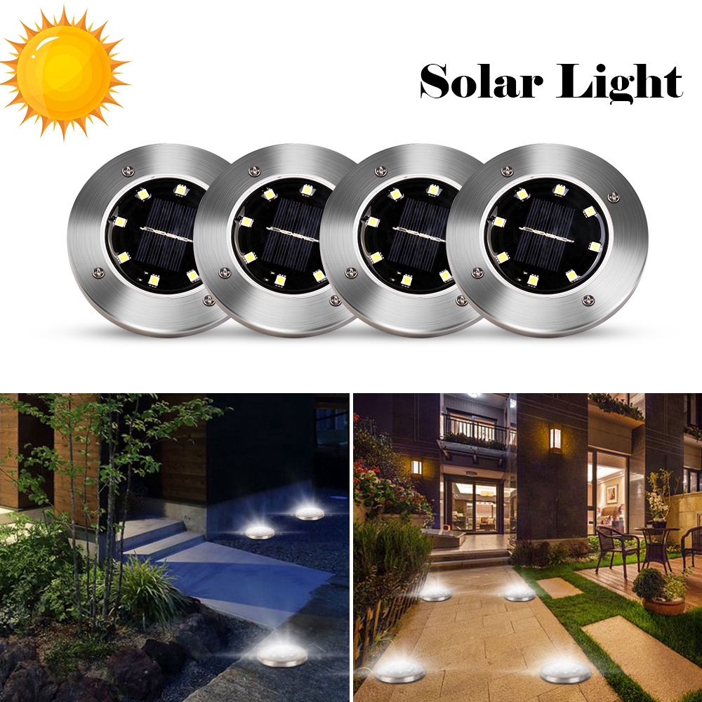 Đèn Chôn Dưới Nước 8 Bóng Led Sử Dụng Năng Lượng Mặt Trời