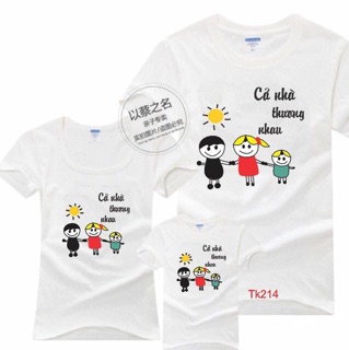 Áo gia đình cotton cổ tròn