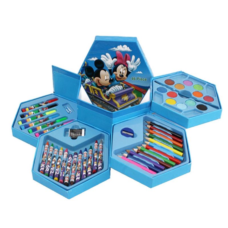 Hộp Bút Chì Màu 4 Tầng Xoay 46 Màu Đa Dạng.